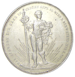 5 франков 1879 года Швейцария Стрелковый фестиваль в Базеле