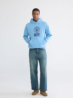 Manchester City Bask?l? Erkek Hoodie