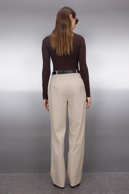 TRENDYOLMILLA Antrasit Kemerli Straigt/Duz Kesim Dokuma Kumas Pantolon TWOAW25PL00046  фото 4