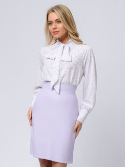 Юбка лавандового цвета из искусственной кожи длины мини