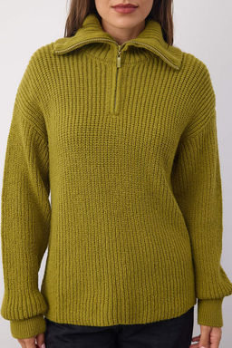 Wardrobe Essentials Yag Yesili Yumusak Dokulu Triko Kazak | TWOAW26KZ00180 - Trendyolmilla фото 3