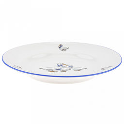 Тарелка мелкая фарфоровая "Гуси" д200мм, h25мм, отводка краской, гладкий край (Россия)