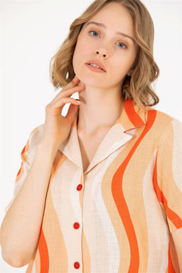 Женская красная рубашка с коротким рукавом - U.s. polo assn фото 10