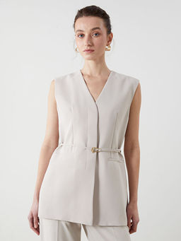 V Yaka Kad?n Klasik Yelek