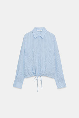 CAMISA RAYAS LAZADAS ZW COLLECTION / Azul / Blanco - Zara фото 7