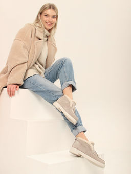 Ботинки 306.1593be.Каменный замша/шерсть