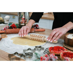 Скалка новогодняя Доляна, фигурная, 30?4 см, рабочая часть 11.5 см, вращающаяся