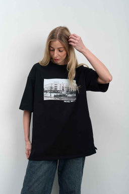Футболка оверсайз унисекс "Восход" черный