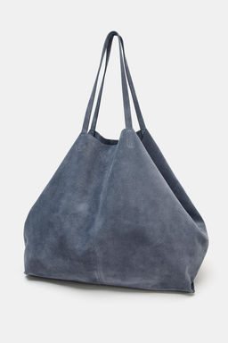 BOLSO PIEL SERRAJE MAXI SHOPPER / Azul - Zara фото 5