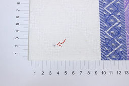 Холст полотенечный жаккард Ромбы на белом с каймой цв.сиреневый/синий, ш.0.5м, лен-30%, хл-70% - Купава фото 4