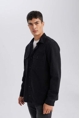 Рубашка стандартного кроя с длинным рукавом - Defacto фото 5