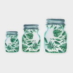 Набор пакетов для хранения сыпучих продуктов Доляна Листья, застёжка zip-lock, 3 шт, 1510 см, 2013 см, 24,516,5 см, цвет зелёный