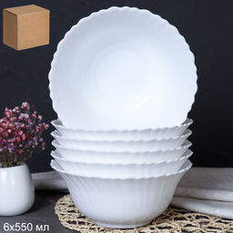 Набор суповых тарелок 6 штук 550 мл 155 мм тарелка глубокая / LHKW60 (white) /уп 8/ YF - Галеонтрейд фото 2