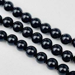 Бусины для украшений из черного Агата (45 бусин) 38 см