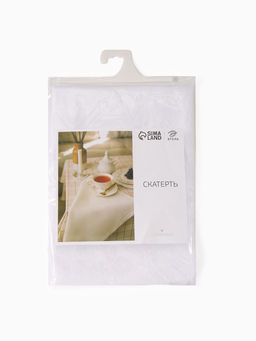 Скатерть «Этель» с ВГМО, 140×260 см, 140 г/м², белая, 100%п/э