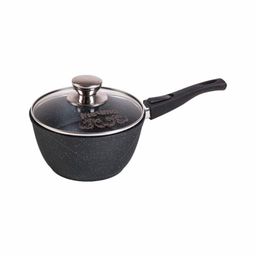 Ковш 1,2л АП Гранит black со съемной ручкой и стеклянной крышкой арт. 081802