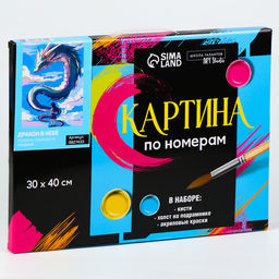 Картина по номерам с подрамником «Дракон в небе», 30×40 см