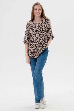 Туника женская из кулирки Полина леопард макси - Амадэль фото 2