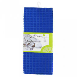 Коврик для сушки посуды "Вафелька" 29х39см, микрофибра, поролон, синий (Китай)
