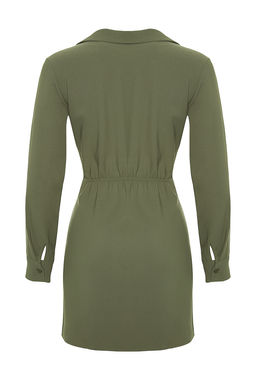 TRENDYOLMILLA Haki Kruvaze Dokuma Elbise TWOAW24EL00737  фото 8