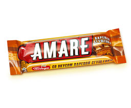 Шоколадный батончик "Амаре" с начинкой со вкусом варёной сгущёнки и карамельной крошкой