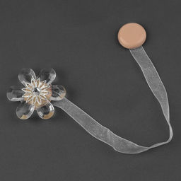 Цена за 4 шт. Подхват для штор «Цветок нежный», d=5.5 см, прозрачный, бежевый