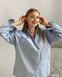 Рубашка Марита (голубой) - Nadi bordo фото 6