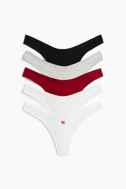 Pack de 5 bragas thong de algod?n