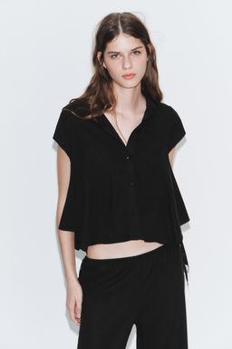 CAMISA FLUIDA ASIM?TRICA / Negro - Zara фото 2