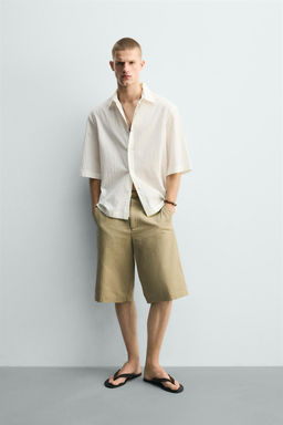 CAMISA BOXY FIT TEXTURA / Blanco roto