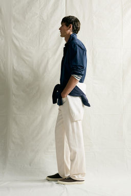 CAMISA RELAXED FIT ALGOD?N ?NDIGO / ?ndigo - Zara фото 4