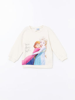 Bisiklet Yaka Elsa Bask?l? K?z ?ocuk Sweatshirt ve Tayt 2li Tak?m - Waikiki фото 2