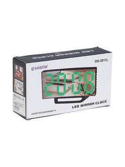 Часы-будильник электронные настольные, термометр, календарь, USB, 15*8 см, зеленые цифры