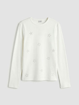 Bisiklet Yaka Bask?l? K?z ?ocuk Ti??rt