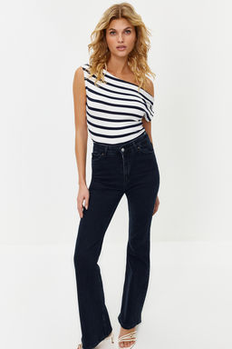 Trendyolmilla Ekru Kay?k Yaka Fitted Viskoz/Yumusak Kumasl? Esnek Orme Bluz TWOSS24BZ00090 фото 18