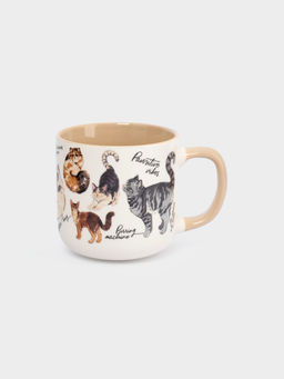 Кружка, 400 мл, фарфор N, бело-бежевая, Коты, Pets