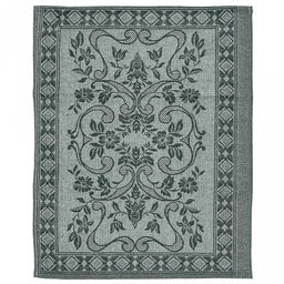 Полотенце кухонное 45х60см "Традиция, зеленый", жаккард/пестроткань: лен 51% хлопок 49%, плотность 220г/м2, упаковка: на картоне, "Домашняя мода" (Россия)