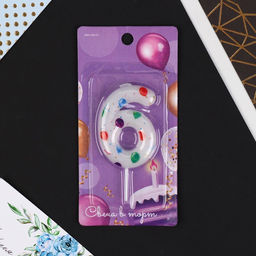 Свеча в торт цифра 6, с шарами