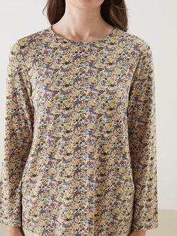 Bisiklet Yaka Desenli Kad?n Ti??rt