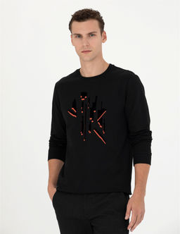 Siyah Regular Fit Sweatshirt