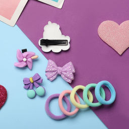 Цена за 6 шт. Набор для волос «Выбражулька»: 10 резинок,4 зажима, единорожка, МИКС