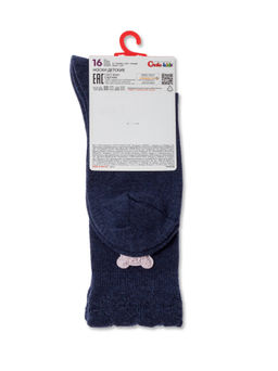 Цена за 2 пары CONTE-KIDS Удлиненные носки TIP-TOP из хлопка с декоративной игрушкой т.синий