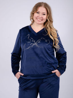 Костюм Велюр 5 тёмно-серый, велюр - Малина фото 55