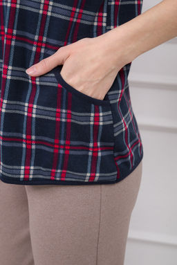 Кофта женская из интерлока Анфиса серо-красный - Амадэль фото 6