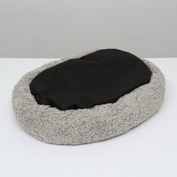 Лежанка для собак и кошек Уют, мягкий мех, 50 х 42 х 11 см, серая - Пижон фото 13