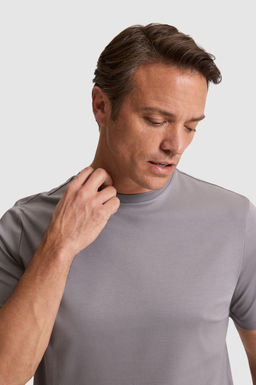 Erkek Gri Regular Fit Bisiklet Yaka Basic Ti__rt