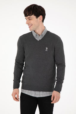 Erkek Antrasit Melanj Basic Kazak - U.s. polo assn фото 3