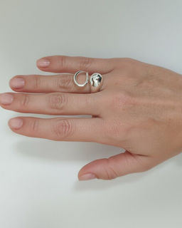 Кольцо с белым серебрением