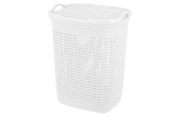 Корзина для белья 55 л 44*35,5*58 см с крышкой Паола белая (модель 426)
