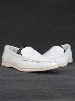 03-B417-1 WHITE Лоферы женские (натуральная кожа)